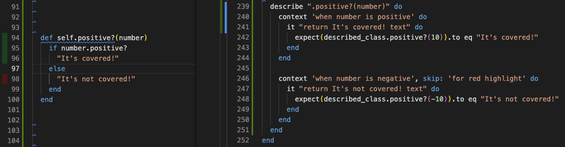 VS Code coverage gutters for Rails application